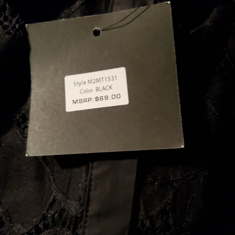 Marc New York Black Lace Button-Up Shirt / Size Med. Long Sleeve - Picture 6 of 16